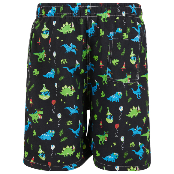 Boys Swim Trunks, Swimsuit Board Shorts, Elastic Bathing Suit, Dinosaurs - Picture 4 of 5